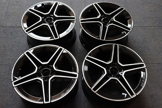 Black Shiny 9J 20 Inch Double Five Spoke Wheels Alloy Rims For Mercedes Benz